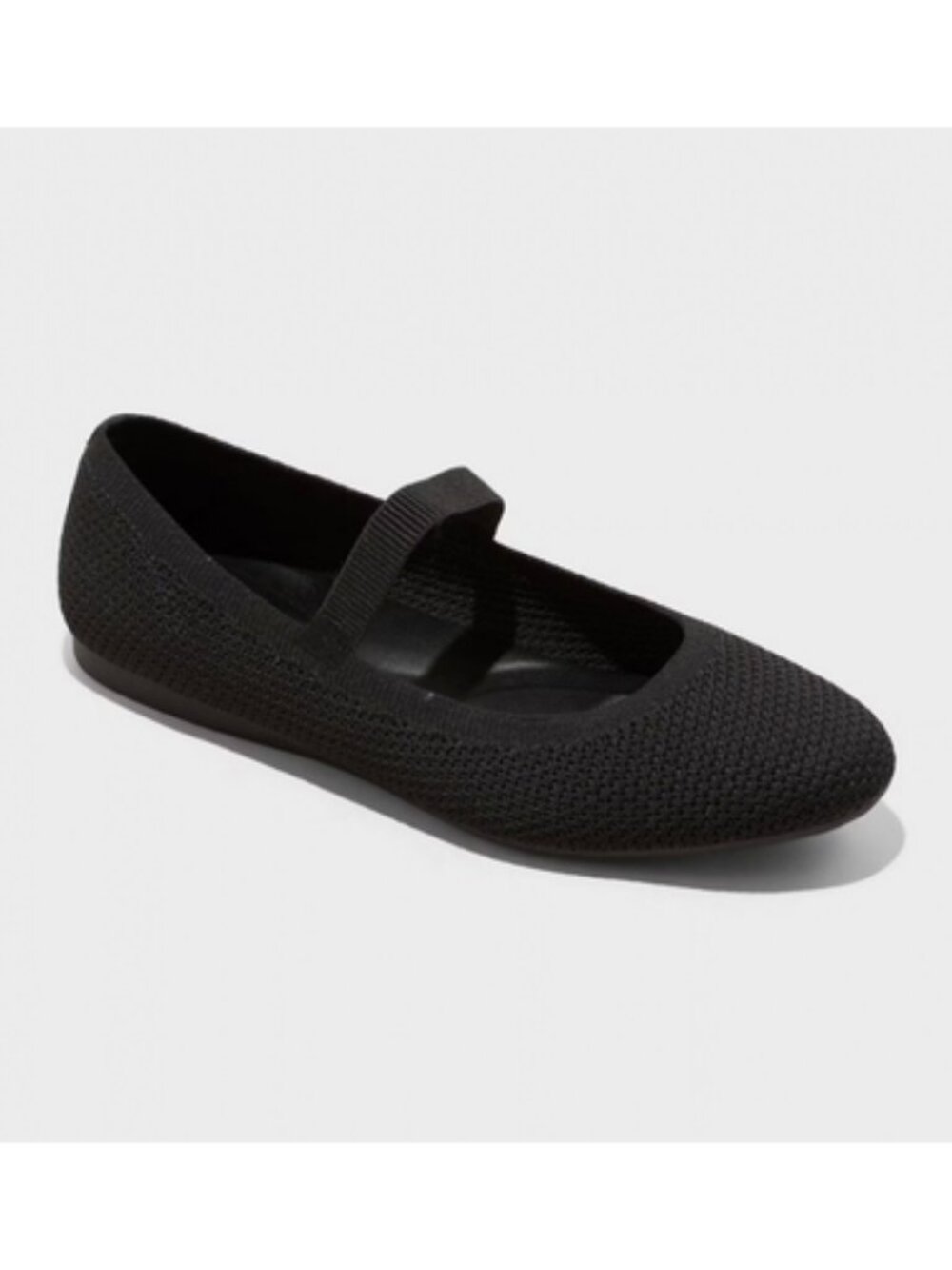 Women's Shiloh Knit Mary Jane Flats - A New Day™ Black Pull-On